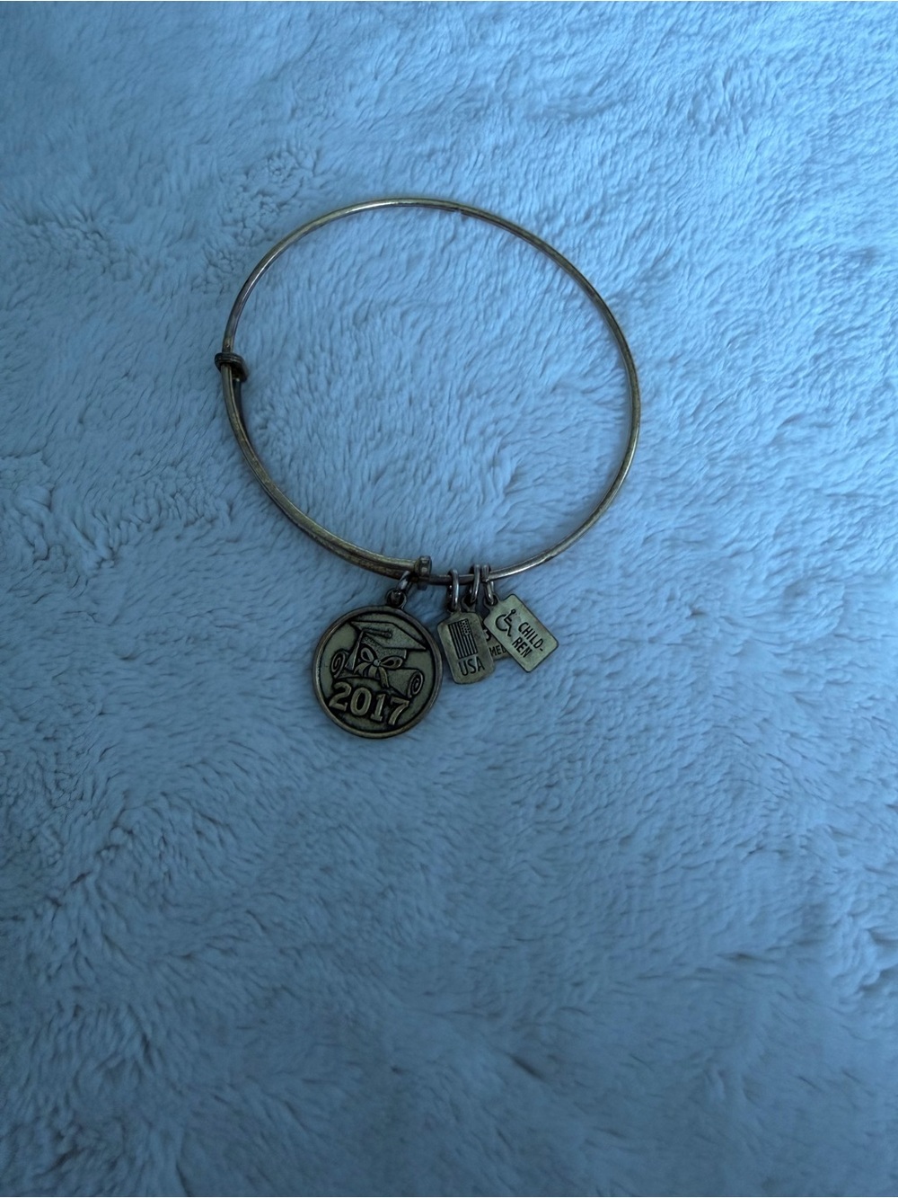 Gold-Tone Expandable Charm Bangle Bracelet - 2017 Medallion
